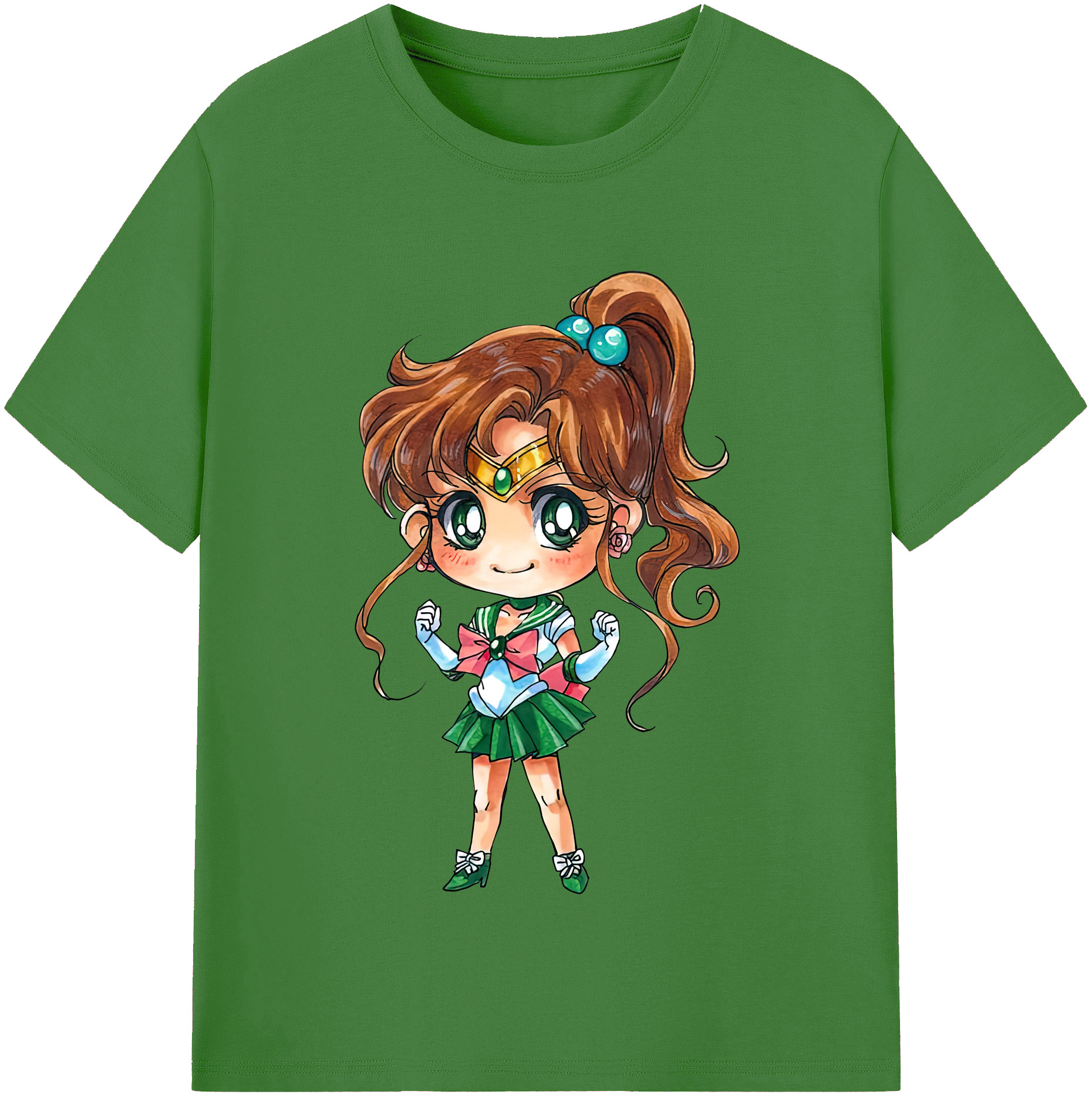（画像用） 美少女戦士セーラームーン 木野 まこと きの まこと Sailor Moon Kino Makoto （セーラージュピター；Sailor Jupiter） レディースカジュアルプリントTシャツ（綿100％）